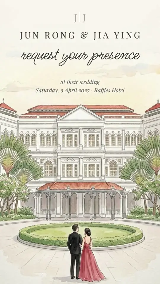 A Raffles Hotel wedding invitation film